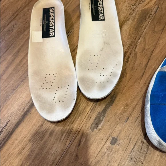 Golden Goose Blue Sneakers with Black Heel silver star rare color combo men’s - Picture 5 of 5